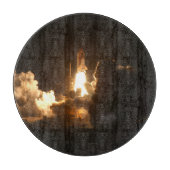 Space Shuttle Earth Orbital Spacecraft Night Canva Snijplank (Voorkant)