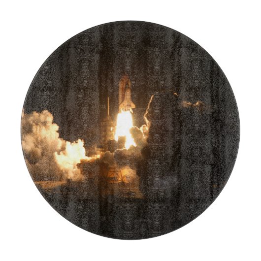 Space Shuttle Earth Orbital Spacecraft Night Canva Snijplank (Voorkant)