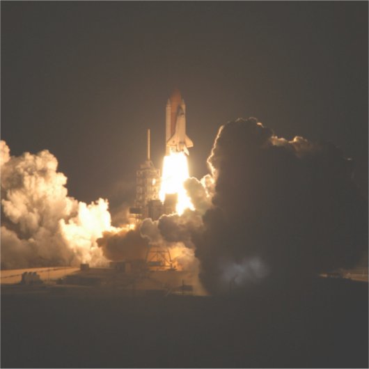 Space Shuttle Earth Orbital Spacecraft Night Canva Sticker (Voorkant)