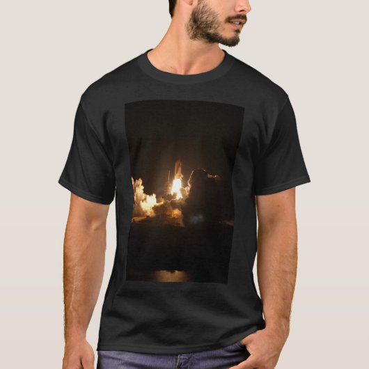 Space Shuttle Earth Orbital Spacecraft Night Canva T-shirt (Voorkant)