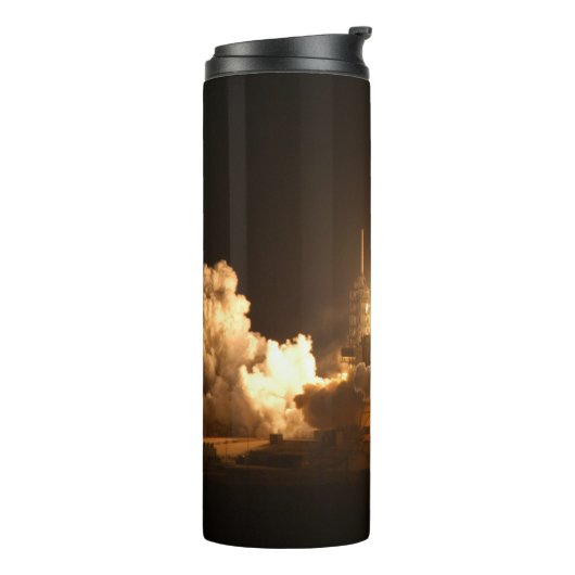 Space Shuttle Earth Orbital Spacecraft Night Canva Thermosbeker (Gedraaid links)