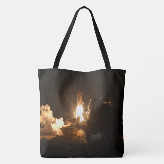 Space Shuttle Earth Orbital Spacecraft Night Canva Tote Bag (Achterkant)