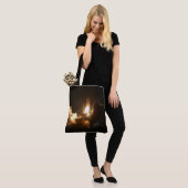 Space Shuttle Earth Orbital Spacecraft Night Canva Tote Bag (Op model)