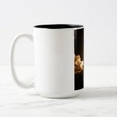 Space Shuttle Earth Orbital Spacecraft Night Canva Tweekleurige Koffiemok (Links)