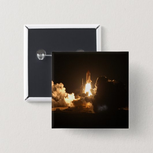 Space Shuttle Earth Orbital Spacecraft Night Canva Vierkante Button 5,1 Cm (Voorkant /achterkant)