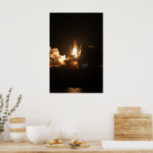 Space Shuttle Earth Orbital Spacecraft Night Poster (Keuken)