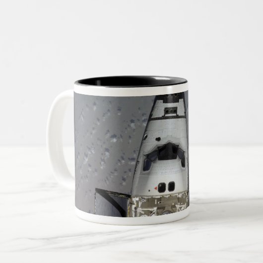 Space Shuttle Endeavor 14 Tweekleurige Koffiemok (Voorkant links)