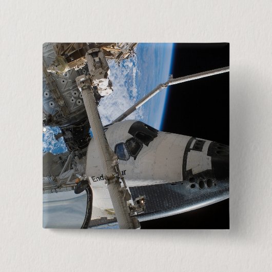 Space Shuttle Endeavor 23 Vierkante Button 5,1 Cm (Voorkant)