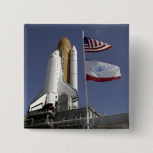 Space Shuttle Endeavor 2 Vierkante Button 5,1 Cm (Voorkant)