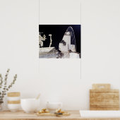 Space Shuttle Endeavor die is gekoppeld aan de ISS Poster (Keuken)