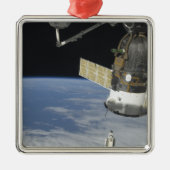 Space shuttle Endeavor, een Soyuz ruimtevaartuig Metalen Ornament (Voorkant)