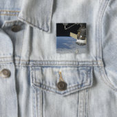 Space shuttle Endeavor, een Soyuz ruimtevaartuig Vierkante Button 5,1 Cm (In situ)