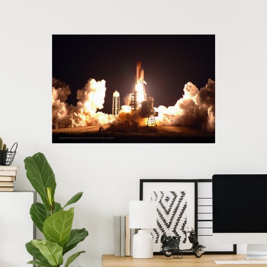Space Shuttle Endeavor Final Launch Poster Print (Thuiskantoor)