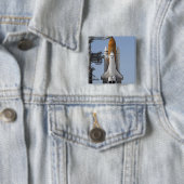 Space Shuttle Endeavor is klaar Vierkante Button 5,1 Cm (In situ)