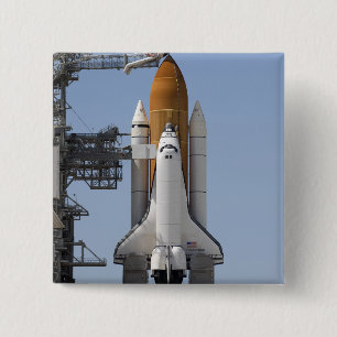 Space Shuttle Endeavor is klaar Vierkante Button 5,1 Cm