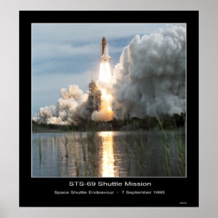 Space Shuttle Endeavor Lift-off STS - 69 Poster
