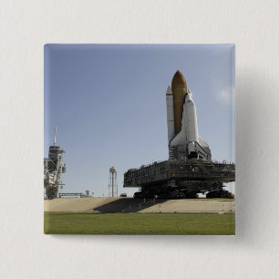 Space Shuttle Endeavor nadert de lancering p Vierkante Button 5,1 Cm