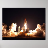 Space Shuttle Endeavor night lift off Poster (Voorkant)