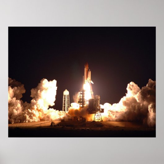 Space Shuttle Endeavor night lift off Poster (Voorkant)