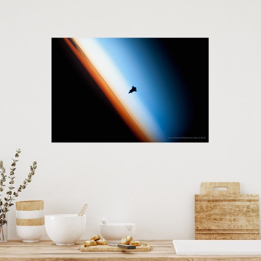Space Shuttle Endeavor Silhouette Poster (Keuken)