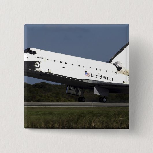 Space Shuttle Endeavour 27 Vierkante Button 5,1 Cm (Voorkant)