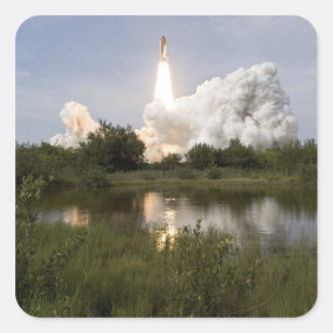 Space Shuttle Endeavour gaat van start 7 Vierkante Sticker