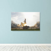 Space Shuttle Endeavour gaat van start 8 Canvas Afdruk (Insitu (Houten vloer))