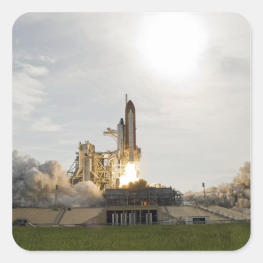 Space Shuttle Endeavour gaat van start 8 Vierkante Sticker (Voorkant)
