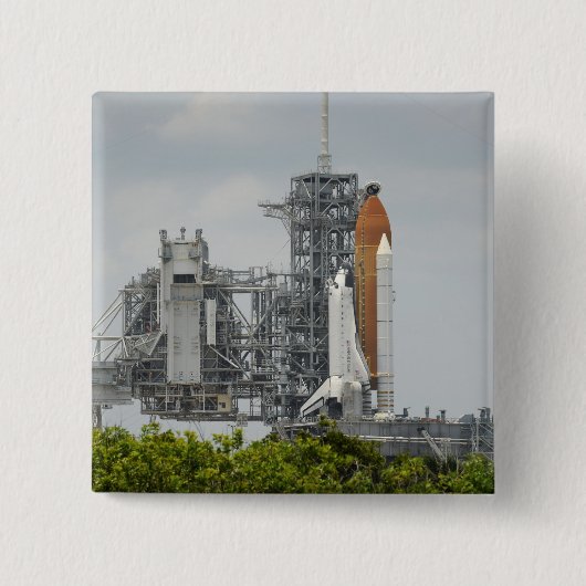 Space Shuttle Endeavour op het lanceerplatform 5 Vierkante Button 5,1 Cm (Voorkant)