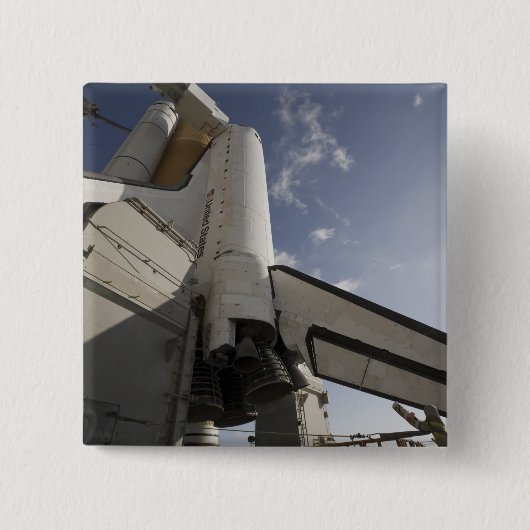 Space Shuttle Endeavour op het lanceerplatform 6 Vierkante Button 5,1 Cm (Voorkant)