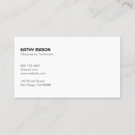 Space Shuttle | Luchtruimte Visitekaartje (Achterkant)