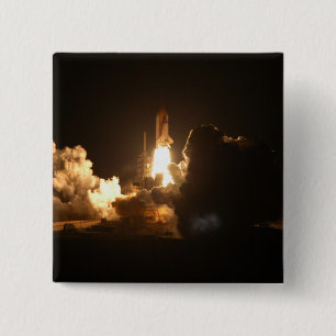 Space Shuttle Nachtlancering Poster Speldje
