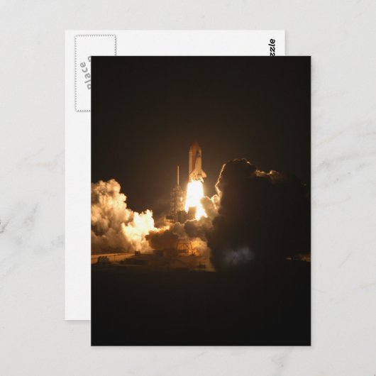 Space Shuttle Night Launch Poster Briefkaart (Voorkant / Achterkant)