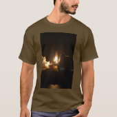 Space Shuttle Night Launch Poster T-Shirt (Voorkant)