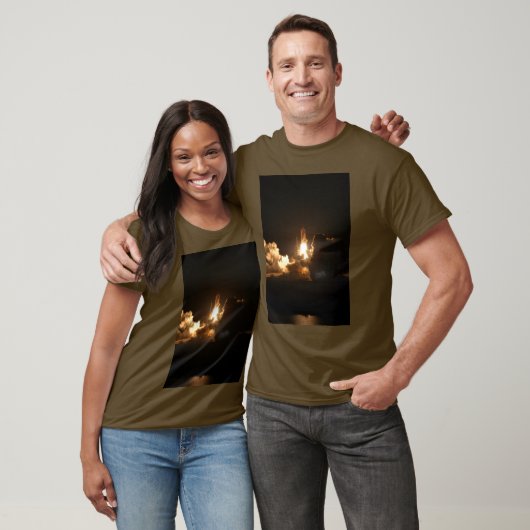 Space Shuttle Night Launch Poster T-Shirt (Unisex)