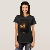 Space Shuttle Night Launch Poster T-Shirt (Voorkant volledig)