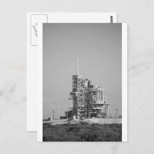 Space Shuttle op startpad in zwart-wit Briefkaart (Voorkant / Achterkant)