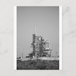 Space Shuttle op startpad in zwart-wit Briefkaart