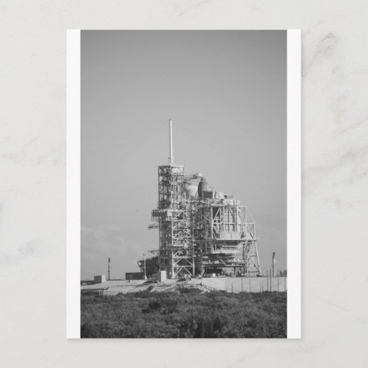 Space Shuttle op startpad in zwart-wit Briefkaart (Voorkant)