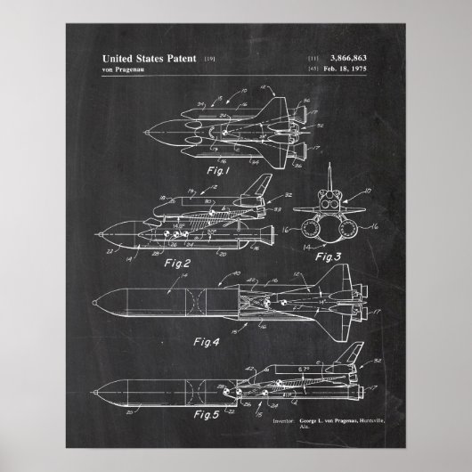 Space Shuttle-patent Poster (Voorkant)