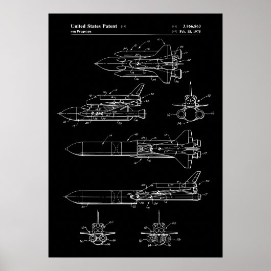 Space Shuttle-patent Poster (Voorkant)