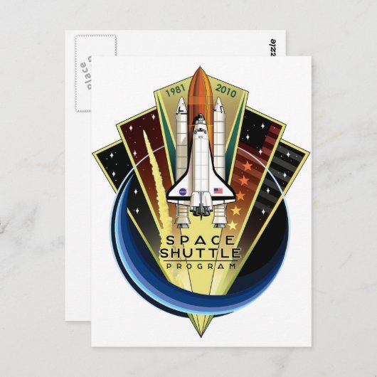 Space Shuttle Program Herdenking Patch Briefkaart (Voorkant / Achterkant)