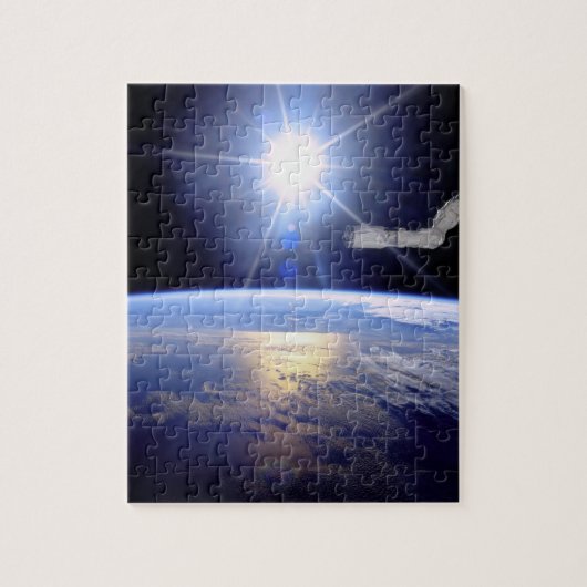 Space Shuttle Robotarm Aardbaan Zonne-uitbarsting Legpuzzel (Verticaal)