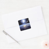 Space Shuttle Robotarm Aardbaan Zonne-uitbarsting Vierkante Sticker (Envelop)