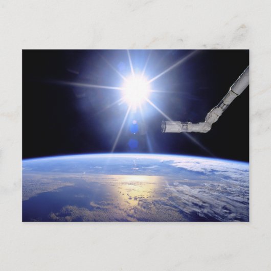 Space Shuttle-robotarm aardse omloopbaan zonnestra Briefkaart (Voorkant)