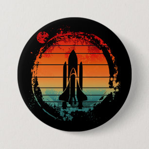 SPACE SHUTTLE  RONDE BUTTON 7,6 CM