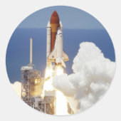 Space Shuttle Ronde Sticker (Voorkant)