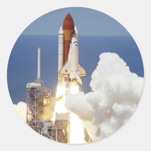 Space Shuttle Ronde Sticker (Voorkant)