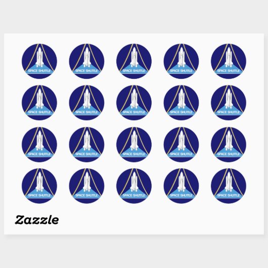 SPACE SHUTTLE RONDE STICKER (Vel)