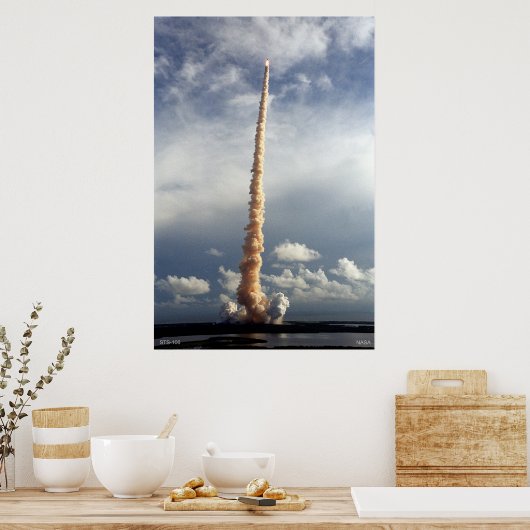 Space Shuttle STS-106 tijdens de vlucht Poster (Keuken)